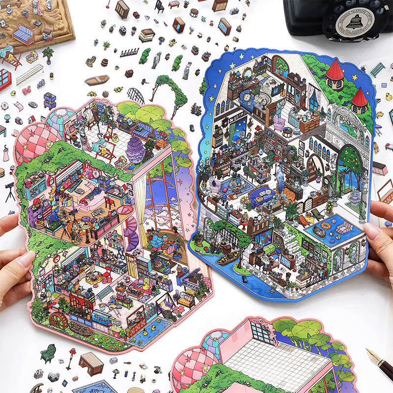Mr.Paper 3D-Sims-Landschaftsaufkleber in Mehrfarbig, 4 Blatt pro Beutel - Bild 4