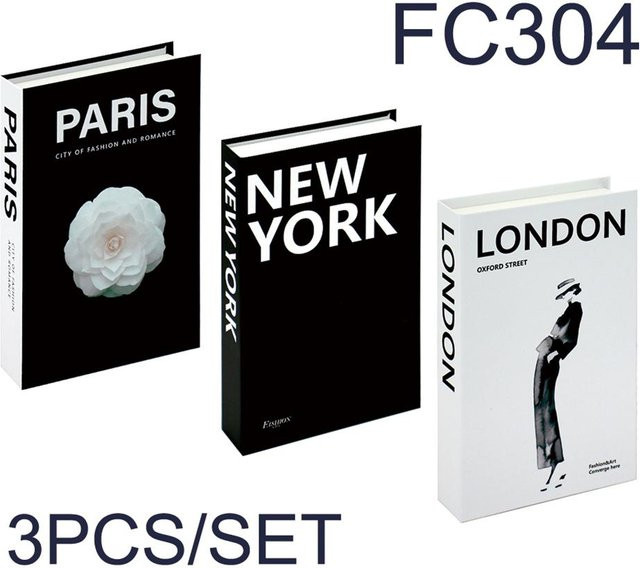 3-teiliges Set dekorative Kunstbücher Super Six in Schwarz für moderne Heimdekoration und Couchtisch-Ornamente - Bild 1