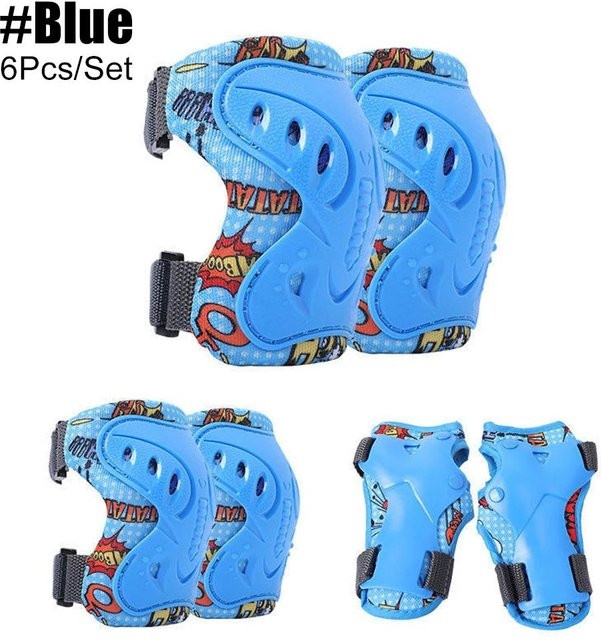 Sposafe Knie- und Ellenbogenschoner, 6-teiliges Set, blau, 3-12 Jahre - Bild 1