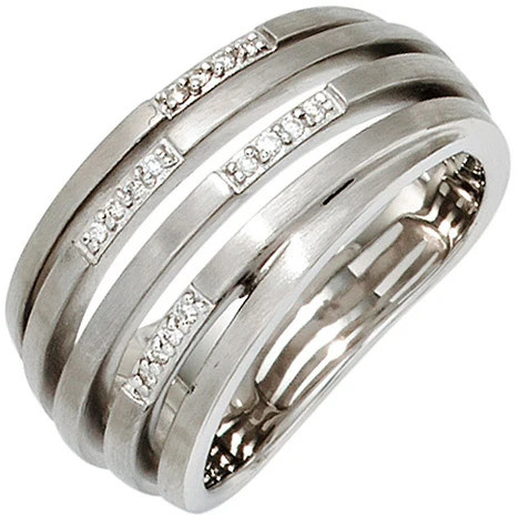 Colfem Ring Damen, 925 Silber, Diamant, Brillant, Ringgröße 56 - Bild 1