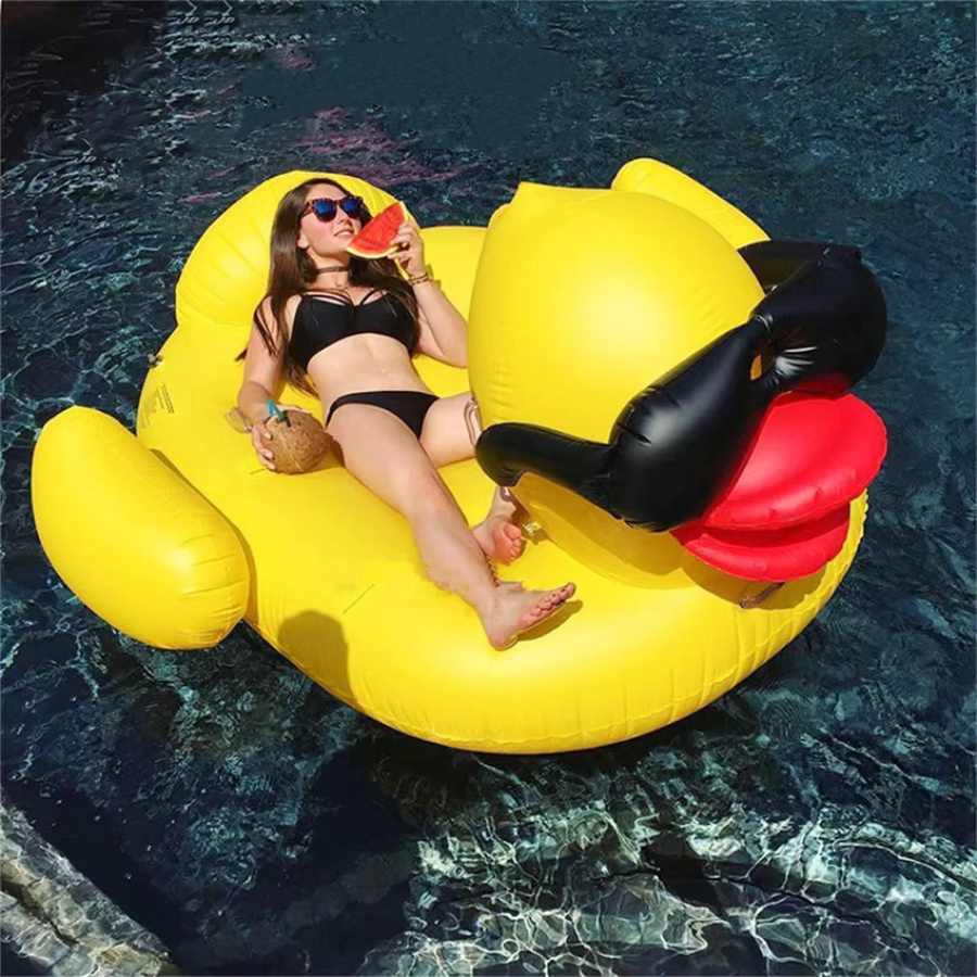 Aufblasbare PVC-Schwimmliege Inflatable Kingdom in Gelb für Pool und Strand - Bild 3