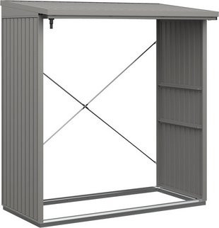 Ecostar Kaminholzregal Trend-V aus Metall in Grau, B/H/T: 181,4 x 198 x 102,5 cm - Bild 2