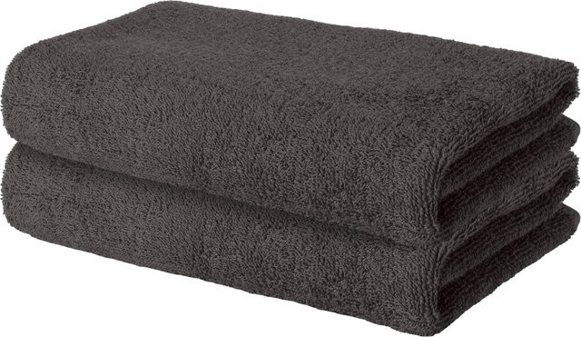 LIVARNO Handtuch Basic Glatt aus Baumwolle, Grau - Bild 1