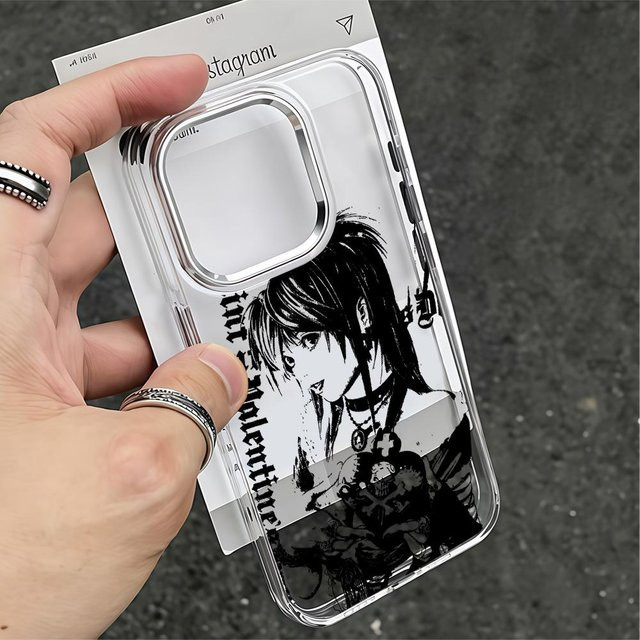 Transparente Handyhülle mit Anime Death Note Design für Apple iPhone 11 bis iPhone 17 Pro Max und weitere Modelle - Bild 1