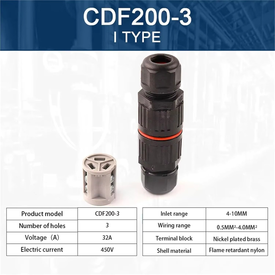 AOKIN IP68 I/T Form Wasserdichte Stecker mit 2/3/5 Pin Schnellschraub-Verbindungen für elektrische Drahtanschlüsse - Bild 2