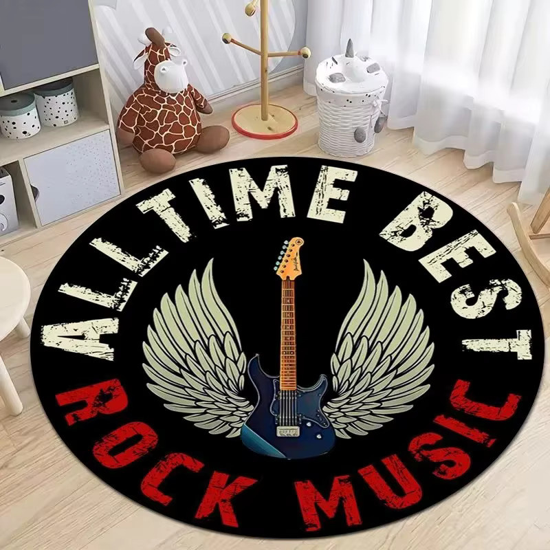 Fender Rundteppich mit Musik-Motiv in Schwarz für dein Wohnzimmer - Bild 3