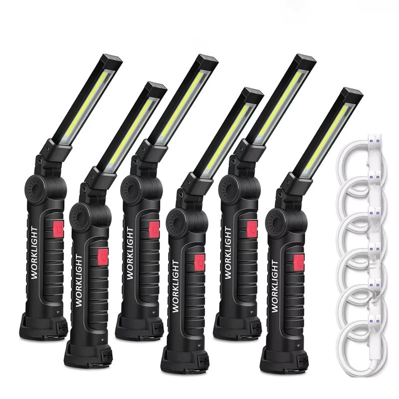 XIWANGFIRE Arbeitsleuchte mit magnetischem Basishaken, wiederaufladbare tragbare Handtaschenlampe mit 360 Grad Rotation, Schwarz - Bild 7