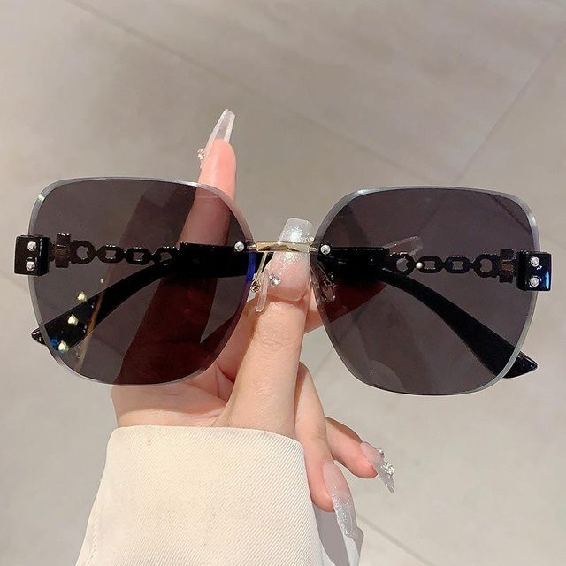 Aoseides Sonnenbrille randlos, square, grau, Unisex - Bild 1