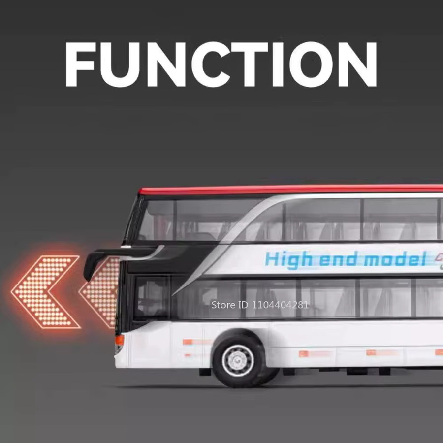 MAKEDA Business Double Decker Bus, Modellauto, 1:30, Metall, mit Licht und Sound - Bild 2