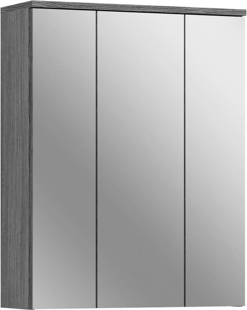 Spiegelschrank xonox.home in Weiß und Silber mit Glastüren und internen Regalen, B/H/T: 60 x 77 x 21 cm - Bild 1