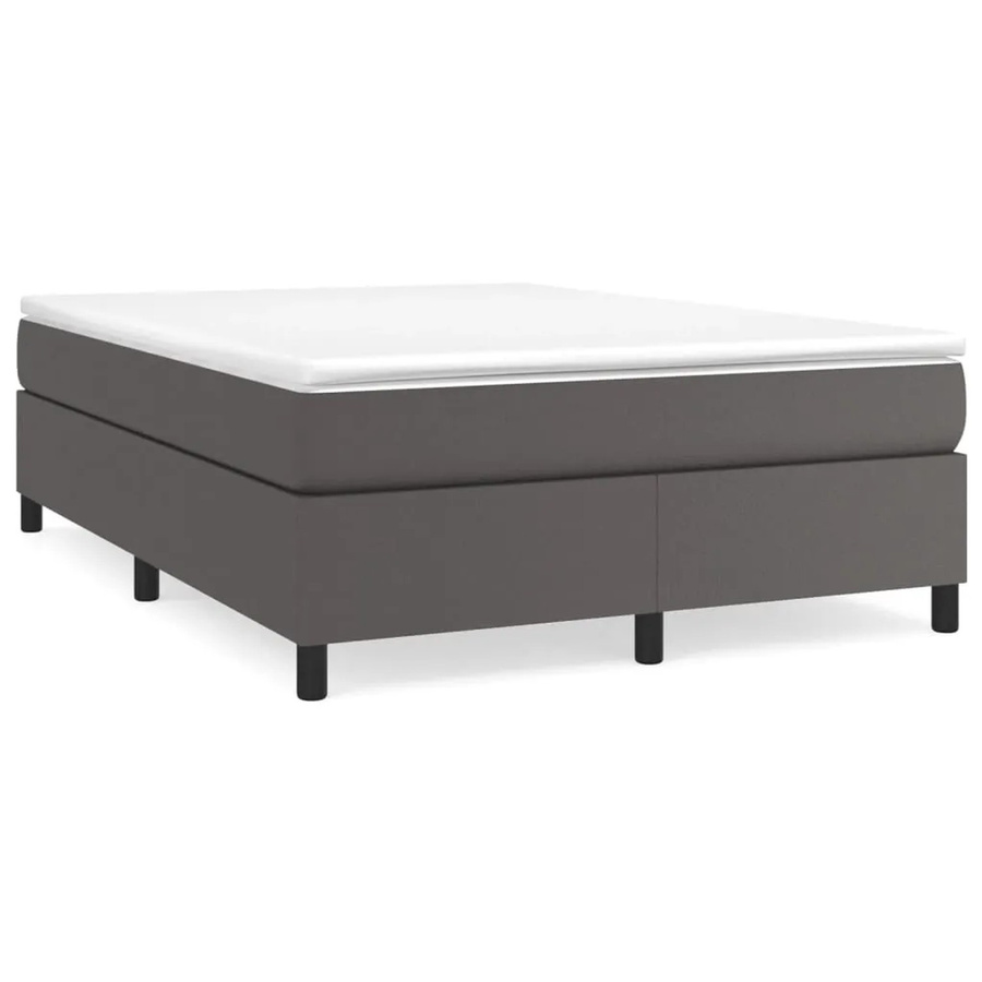 vidaXL Boxspringbett in Grau aus Kunstleder, B/T: 140 x 190 cm - Bild 2