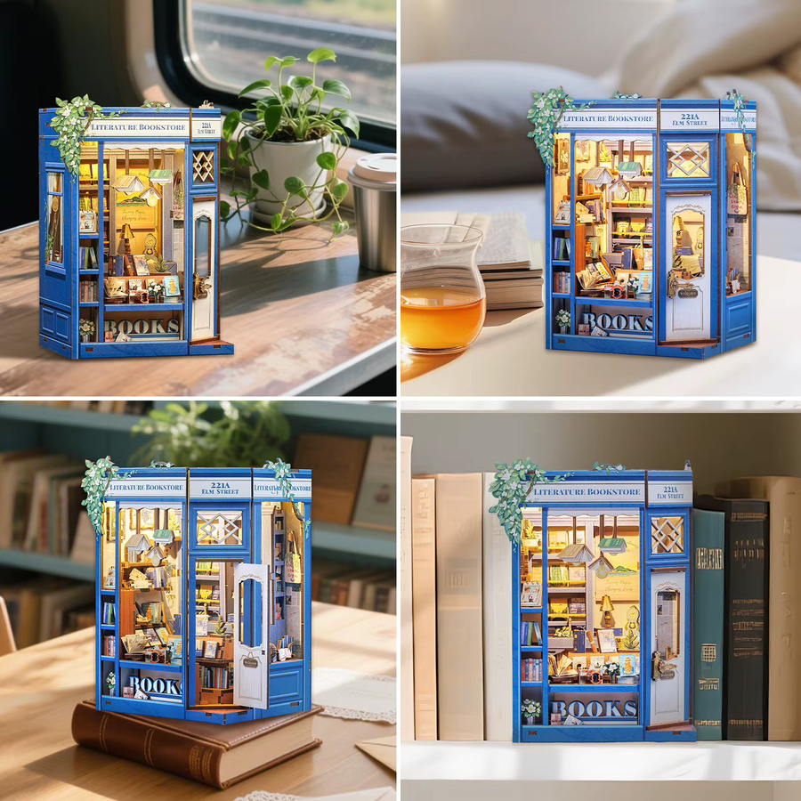 CUTEBEE 3D-Puzzle Buchecke, Puppenhaus, Holz, mit Licht, ab 14 Jahren - Bild 2