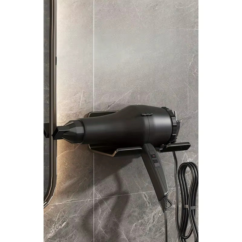 Wandmontierter Haartrockner Halter mit Regal für Dyson Haartrockner und Haarglätter in Schwarz oder Weiß - Bild 2