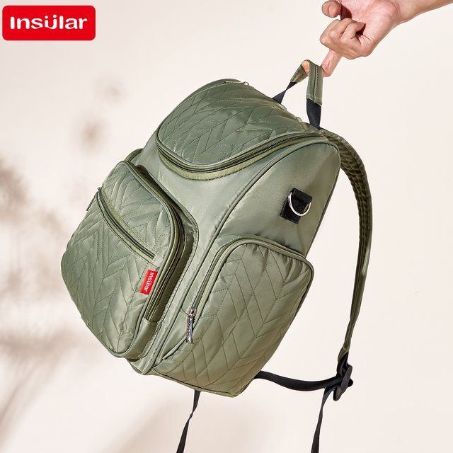 Multifunktionaler Windelrucksack für Mama und Baby, wasserdichte Wickeltasche mit großer Kapazität für Outdoor und Reisen, erhältlich in Grün oder Lila - Bild 1