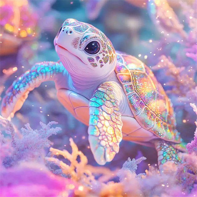 YUTTEE Diamant-Stickerei Kit Schildkröte Cartoon Mosaik-Malerei Multicolor - Bild 1