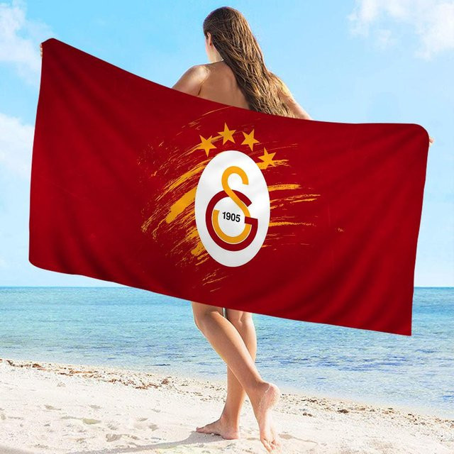 Ka Chen Mutong Galatasaray Logo Handtuch aus Mikrofaser, rot-weiß, B: 30 cm, H: 60 cm - Bild 1