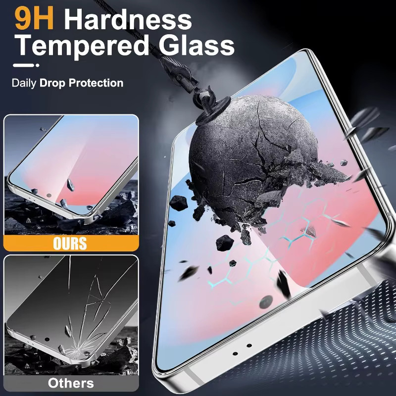 3er Pack Displayschutzfolie aus gehärtetem Glas für Samsung Galaxy S25 S24 S23 S22 S21 Ultra Plus FE A55 A35 A15 A05S A54 A34 A14 A04S A12 transparent - Bild 2