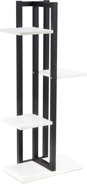 Relaxdays Blumenregal aus Metall in Weiß, freistehend, modern, H: 93 cm, B: 42,5 cm, T: 22,5 cm - Bild 1