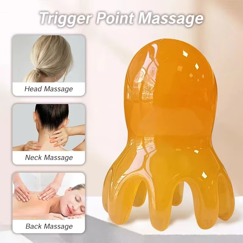 trebalena Oktopus-Massagekamm mit Harzkopf, Unisex - Bild 2