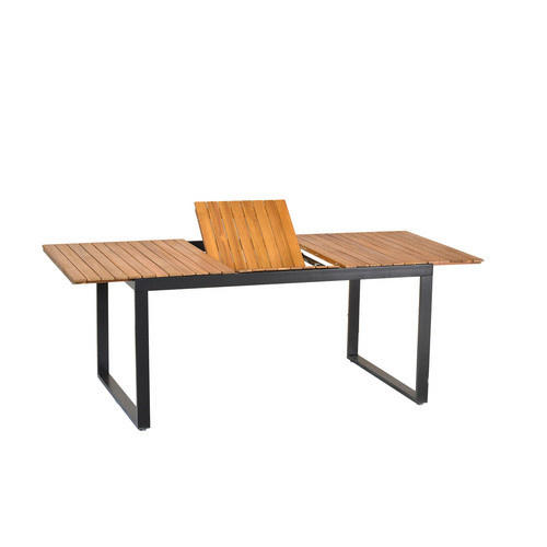 Merxx Gartenmöbel-Diningset Paxos 5-tlg. aus Aluminium und Akazienholz in Grau mit ausziehbarem Tisch B/T: 150 x 90 cm bis 200 x 90 cm - Bild 2