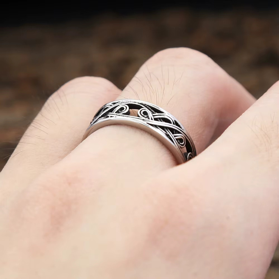 NORTHMAN Ring Edelstahl, Silber, Vintage, Unisex - Bild 2