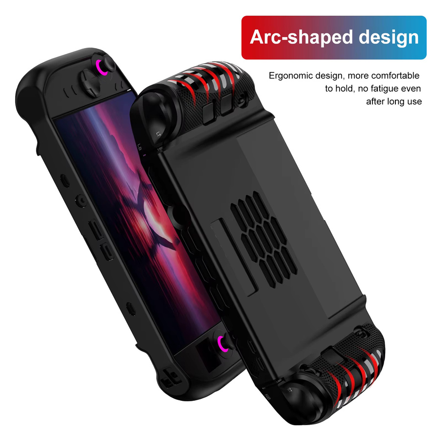 ALLOET TPU Sturzschutz-Griffhülle für Legion Go 2 in Schwarz, ergonomische und stoßfeste Schutzhülle mit Kratzschutz-Design - Bild 3