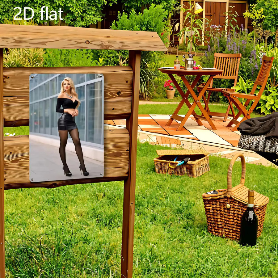 Vintage-Blechschild HELLOYOUNG Porträt Wandkunst aus Metall in Weiß, wetterfestes Eisenschild für Innen- und Außenbereich, B/H: 20 x 20 cm - Bild 3