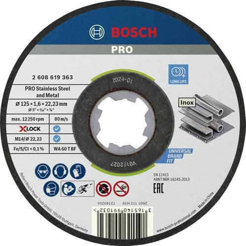 Bosch X-LOCK Trennscheibe gerade für Metall INOX 125mm 10 Stück - Bild 1