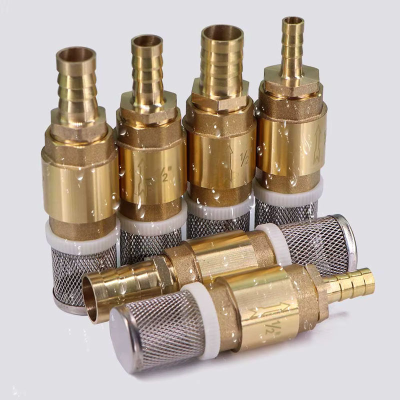 Pagoden-Rückschlagventil-Schlauchadapter mit Filter aus Messing in Gold, 1/2 Zoll, für 6–25 mm Schläuche - Bild 4