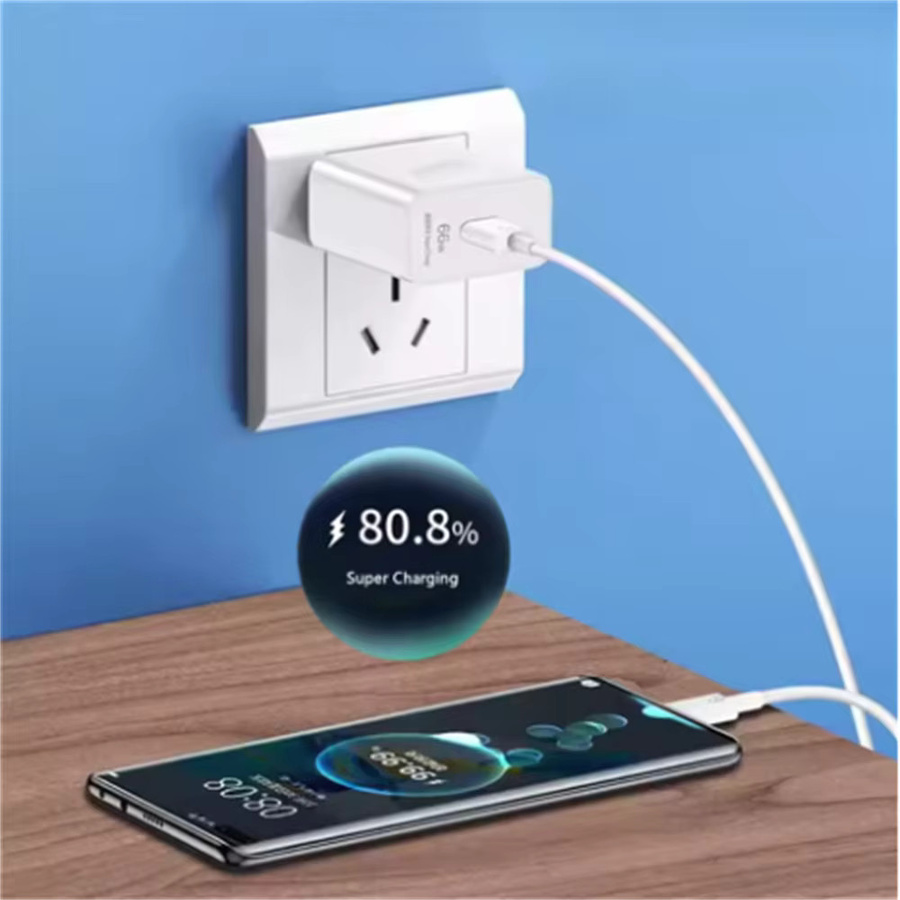 USB Typ C Schnellladekabel 66W 6A Datenkabel in Weiß für Huawei Xiaomi iPhone OnePlus und Samsung - Bild 2
