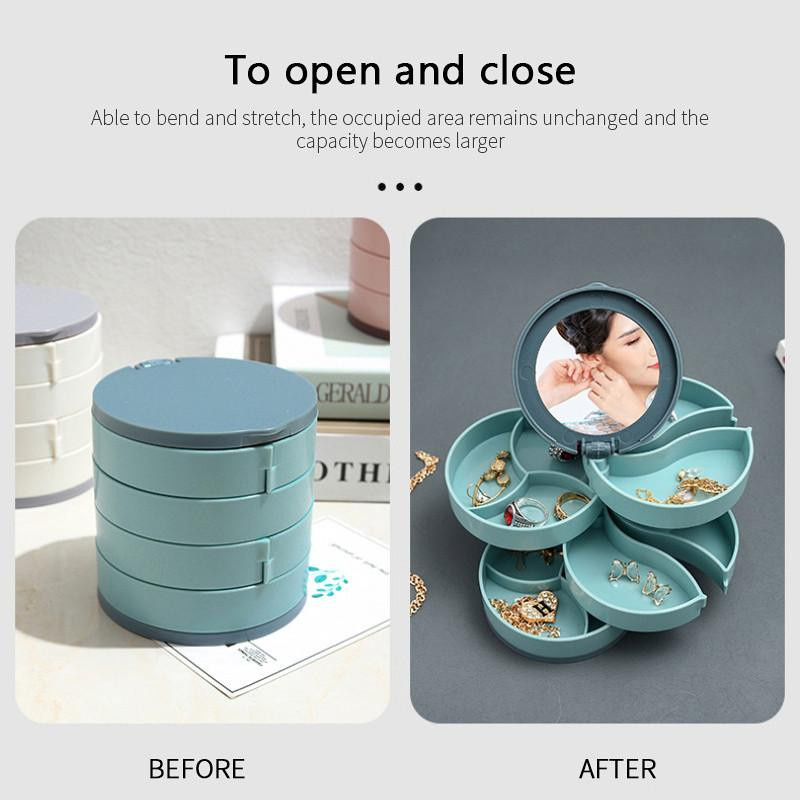 The best future Rotierende Schmuckschatulle in Weiß als staubdichte Aufbewahrungsbox für Ohrringe, Armbänder und Halsketten - Bild 2