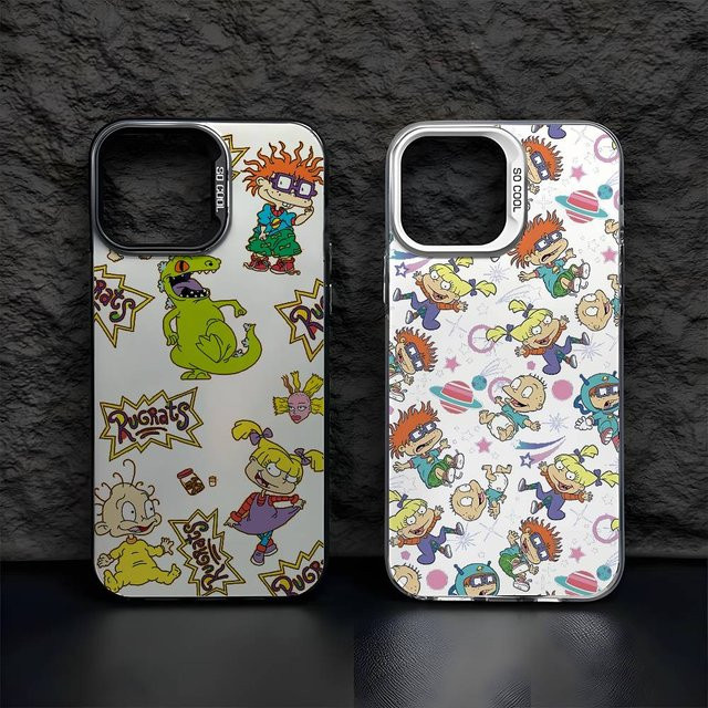 R-Rugrats Cartoon Handyhülle für iPhone 11 bis iPhone 17 Pro Max, mehrfarbig, mattes Laser-Design in Aurora-Optik - Bild 1