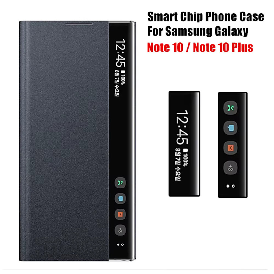 Smart Sleep Awake Flip Case für Samsung Galaxy Note 10 Plus und Note 10+ mit Window View und Smart Chip in Rot - Bild 2