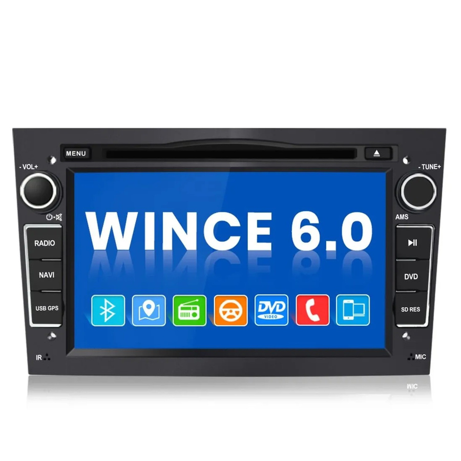 Junsun Autoradio mit WinCE, Bluetooth, GPS und USB-C für Opel Corsa D, Astra H, Zafira B, Meriva und Vivaro, 7 Zoll, Schwarz - Bild 2