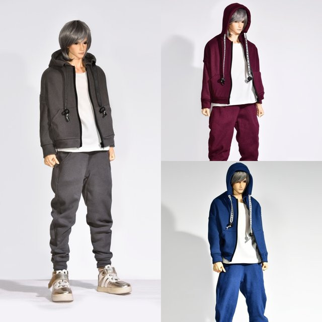 Taholicy Puppenkleidung, Weste, Hoodie, Jacke, Hosen Set, Grau - Bild 1