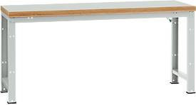 Manuflex Werkbank Profi Standard in Lichtgrau mit Kunststoff-Tischplatte, B: 200 cm, T: 70 cm, H: 84 cm - Bild 1