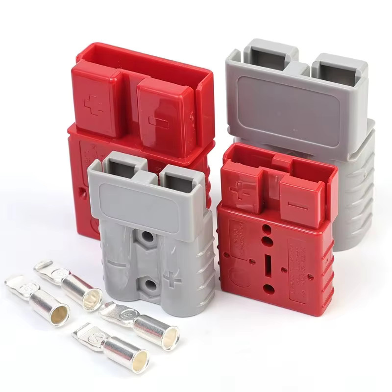 Doppelpoliger DC-Stromstecker für Batterien und Klimaanlagen, 50/120 AMP, 600V, Farbe: Grau - Bild 2