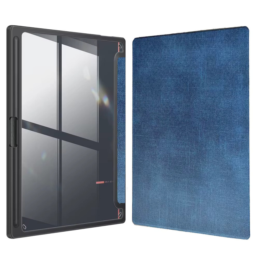 Onyx Boox Hybrid Slim Clear Cover Back Shell mit Sleep Funktion für 10,3 Zoll Note Air Air4 C 2024, Air3 C und Air3 B/W 2023 ePaper Tablet in Transparent/Blau - Bild 3