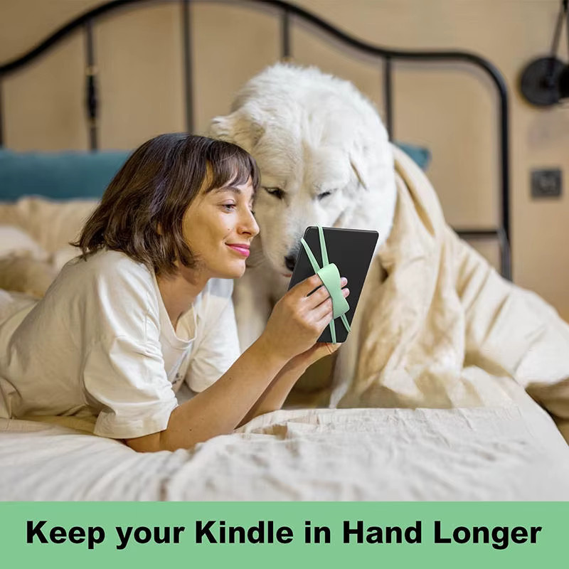 Weiche Silikon-Handschlaufe als bequemer Fingergriffhalter für Kindle und Kobo E-Reader in Pink oder Grün - Bild 5