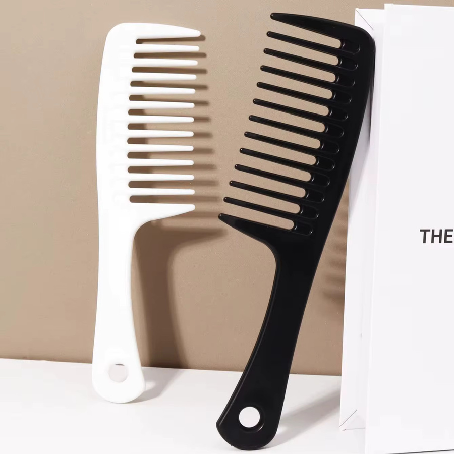 HUAKAISI Antistatischer Kunststoffkamm, breite Zähne, ergonomischer Griff - Bild 3
