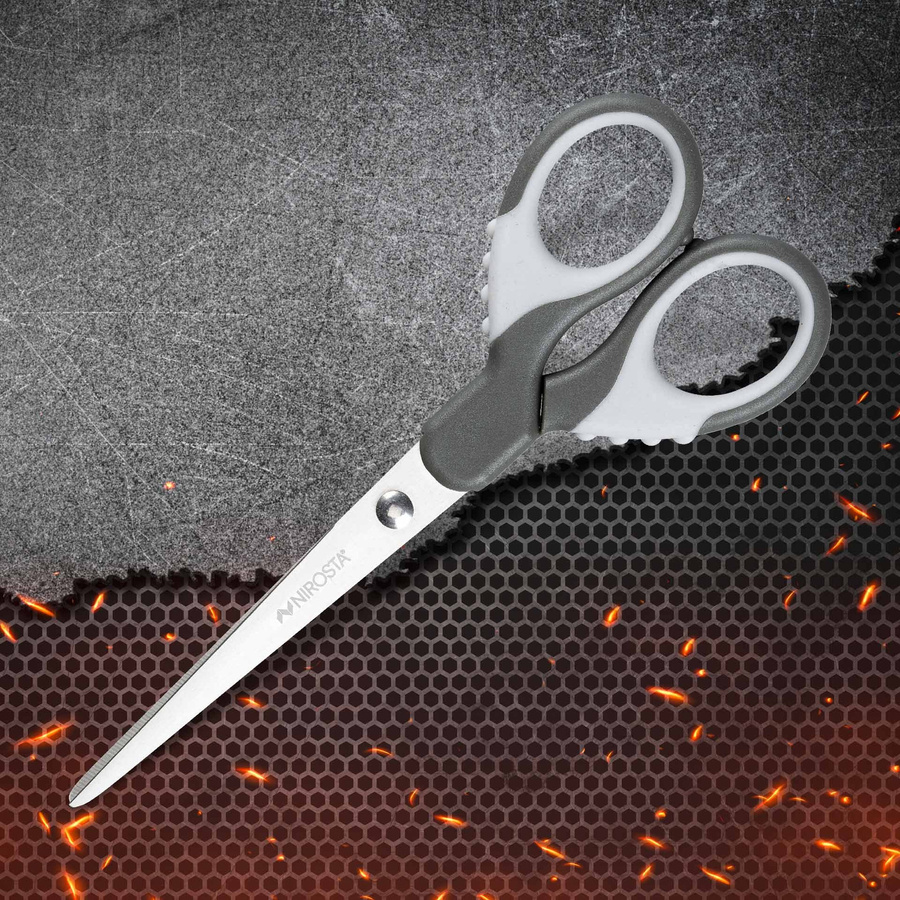 Nirosta Küchenschere mit Softgrip aus Edelstahl in Grün und Grau, Länge: 17 cm - Bild 2