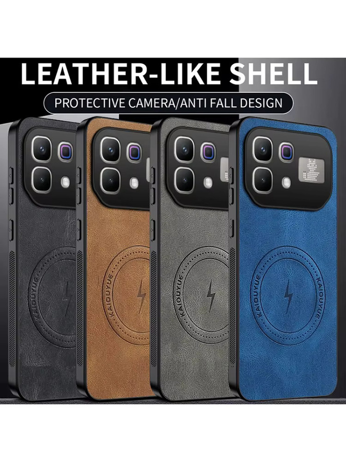 Retro Business Magnetische PU-Leder Schutzhülle für Infinix Note 60 Pro, 50 Pro Plus, 50X und 40 in Grau - Bild 3