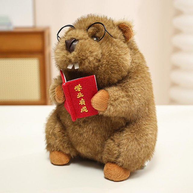 Yiran toy Braunes Murmeltier, Stehendes Plüschtier, 18cm, ab 14 Jahre - Bild 1