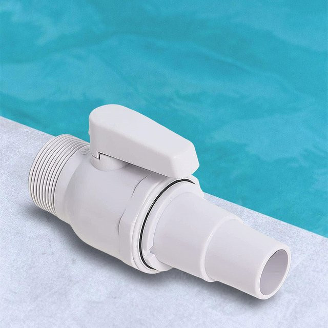 APWIKOGER 2-Wege-Kugelventil für Poolpumpen in Weiß, 1 1/2 Zoll Anschluss, max. 50 PSI, für Poolfilter und Garten-Tauchbecken - Bild 1