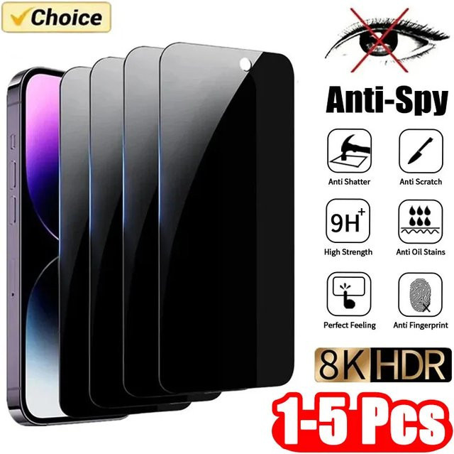 Blickschutzfolie Anti-Spy-Glas für Apple iPhone 11 bis iPhone 18 Pro Max und SE 2 - Bild 1