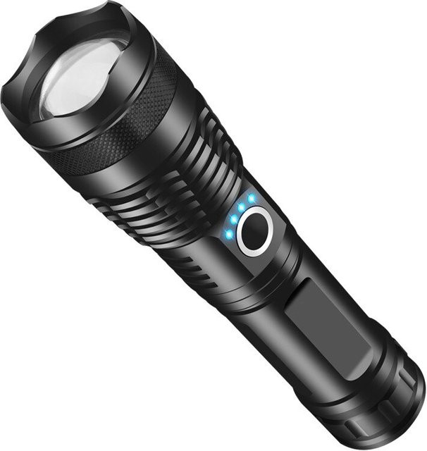 Heinast P50 LED Taschenlampe mit Zoom und 5 Lichtmodi, wasserdicht, Schwarz, Aluminiumlegierung - Bild 1