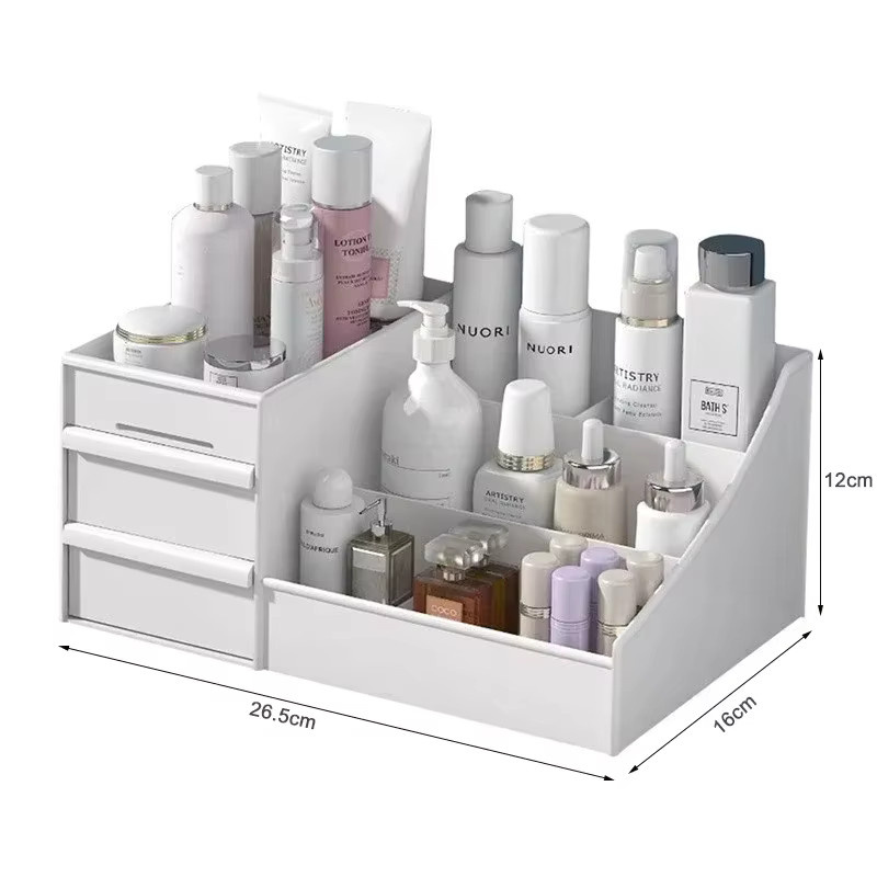 Tongyue Make-up Organizer Box aus Kunststoff in Weiß mit Schubladen zur Kosmetik-Aufbewahrung - Bild 4