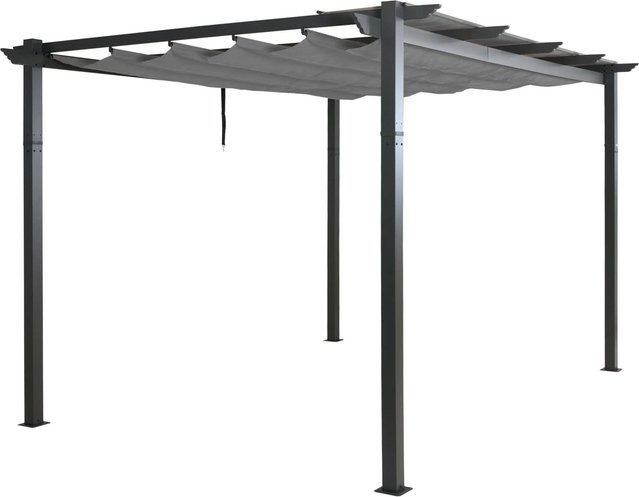BERLINLODGE Aluminium Pergola mit Schiebedach in Grau, B/T: 400 x 300 cm, Höhe: 240 cm - Bild 1