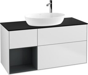 V&B Waschtischunterschrank Finion mit Wandbeleuchtung, Farbe Weiß lackiert, Breite: 120 cm, Tiefe: 50,1 cm, Höhe: 50,1 cm - Bild 1