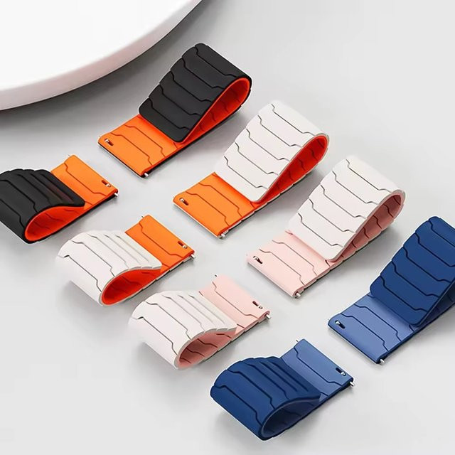 Smartwatch Armband Silikon, Magnetisch, Schwarz, Unisex - Bild 1